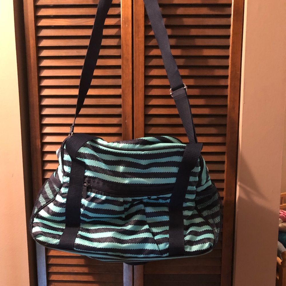 Blue and Black Weekender Bag